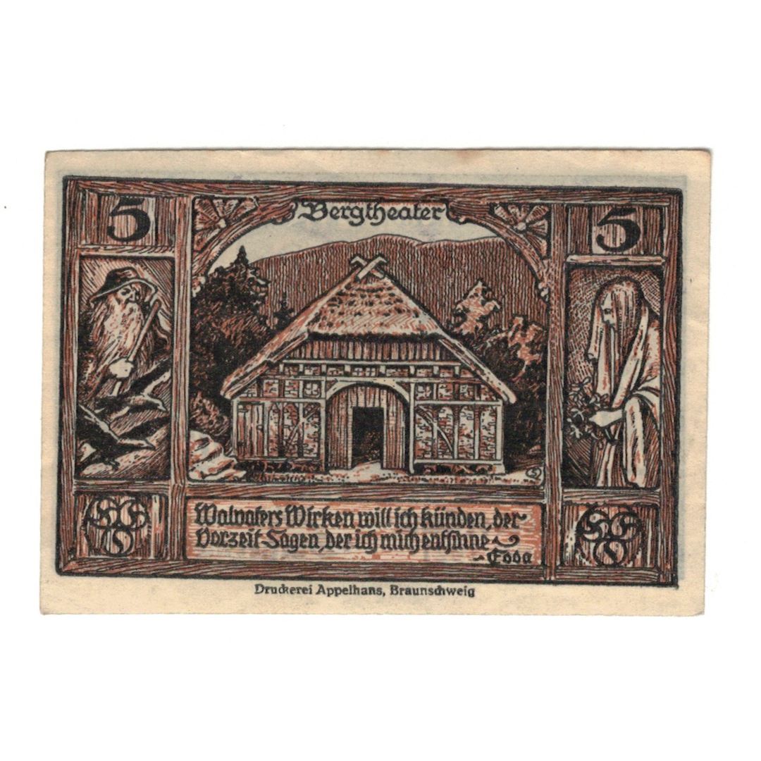 Banknote, Germany, Thale a.Harz Stadt, 5 Pfennig, Batiment, 1922, 1922-12-31
