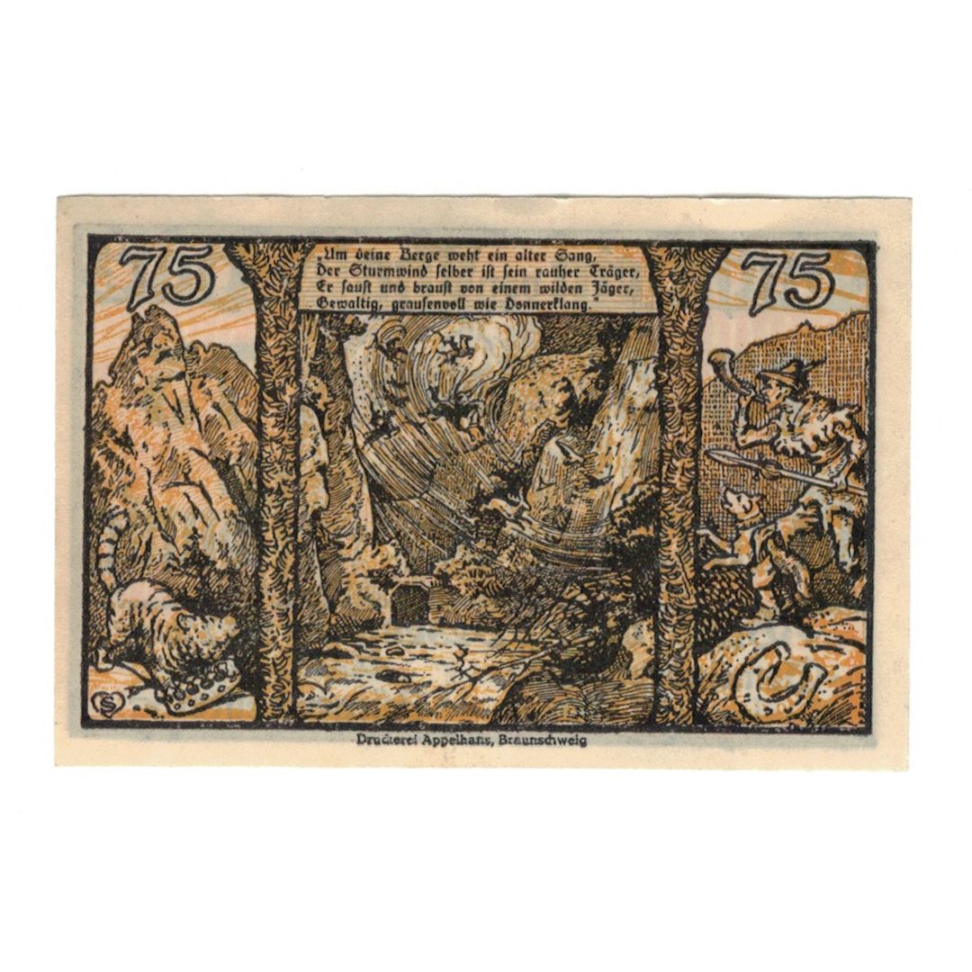 Banknote, Germany, Thale a.Harz Stadt, 75 Pfennig, personnage, 1922, 1922-12-31