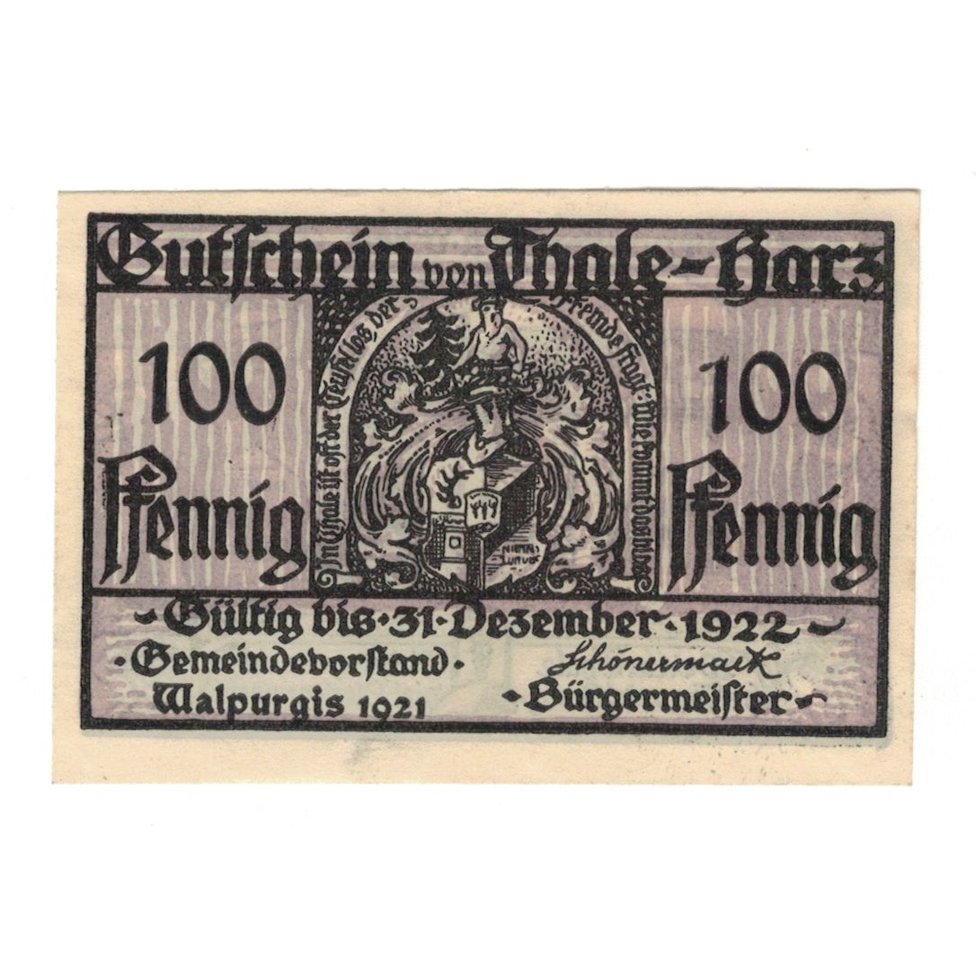 Banknote, Germany, Thale a.Harz Stadt, 100 Pfennig, Batiment, 1922, 1922-12-31