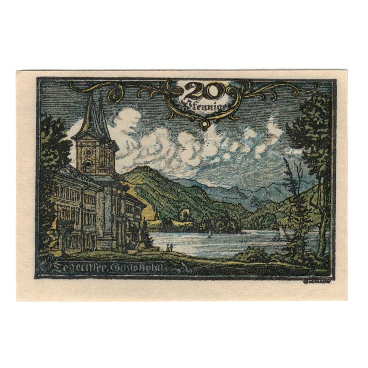 Banknote, Germany, Tegernsee Gemeinde, 20 Pfennig, paysage, 1921, 1921-06-01