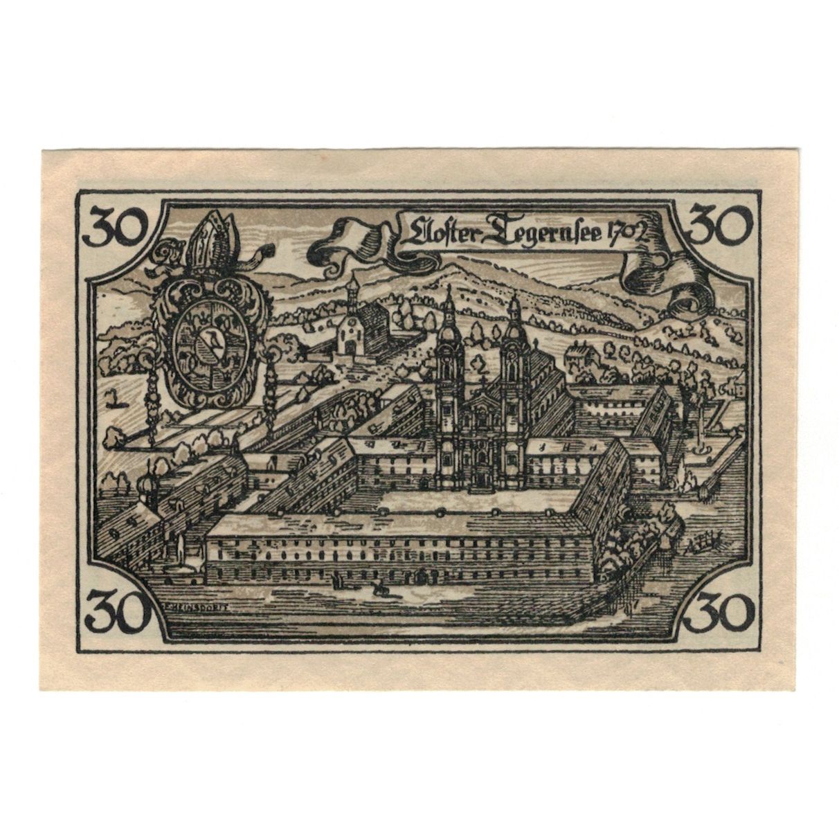 Banknote, Germany, Tegernsee Gemeinde, 30 Pfennig, paysage, 1921, 1921-06-01