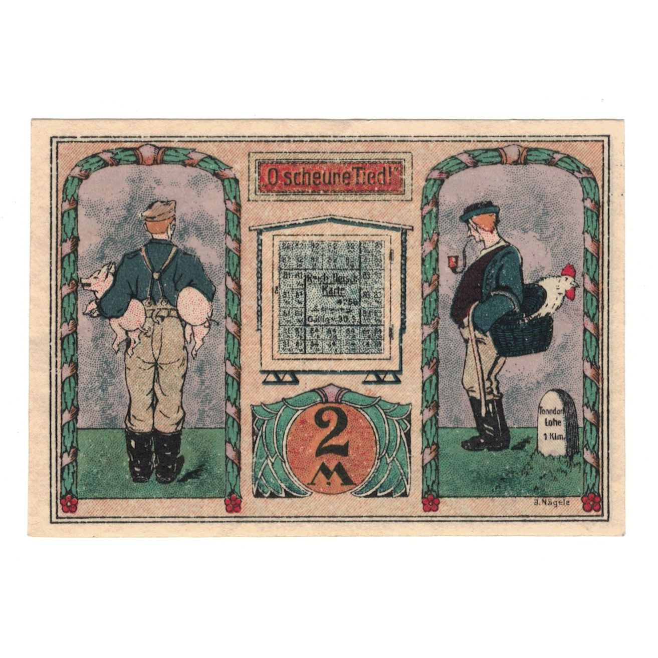 Banknote, Germany, Tonndorf Lohe Gemeinde, 2 Mark, personnage, 1921, 1921-03-30