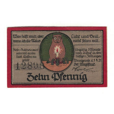 Banknote, Germany, Wernigerode Stadt, 10 Pfennig, personnage, 1921, 1921-04-01