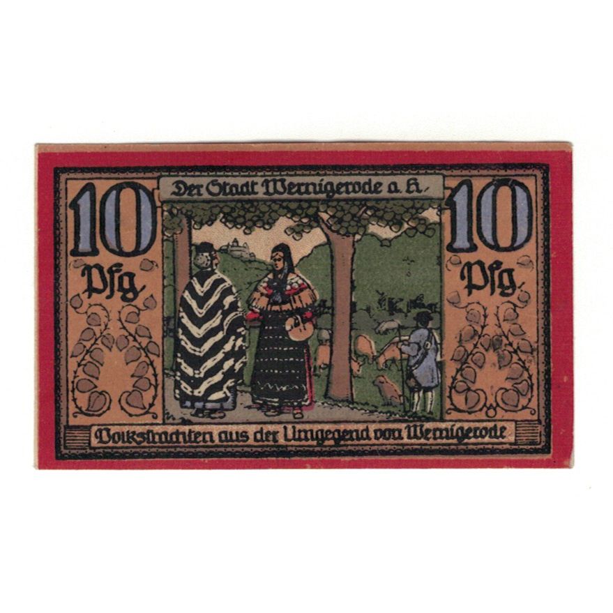 Banknote, Germany, Wernigerode Stadt, 10 Pfennig, personnage, 1921, 1921-04-01