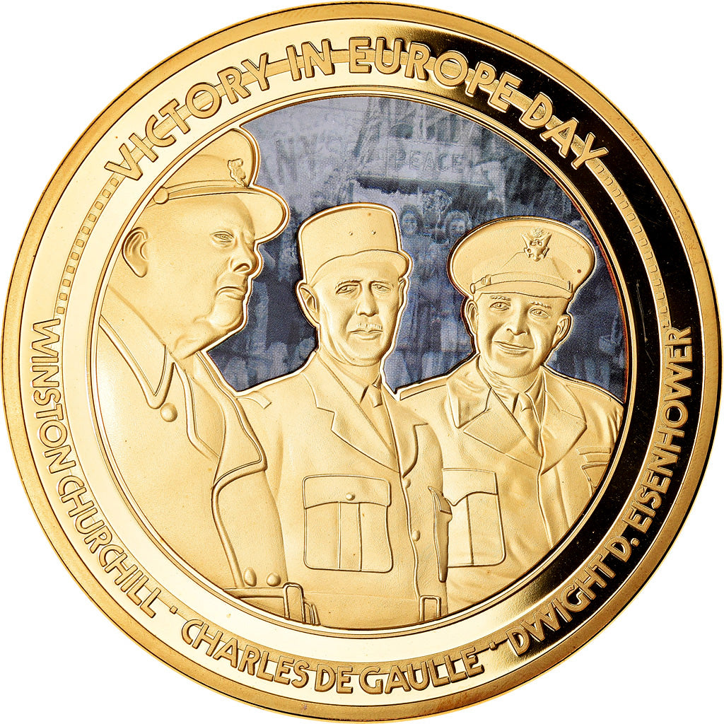 France, Medal, Les Trois Dirigeants, Politics, Society, War, 2015, MS(65-70)