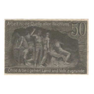 Banknote, Germany, Waldenburg Stadt, 50 Pfennig, personnage, 1920, 1920-02-01