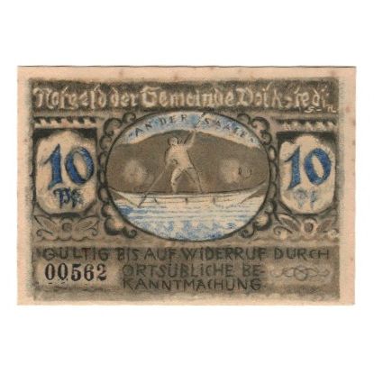 Banknote, Germany, Volkstedt Gemeinde, 10 Pfennig, Blason, 1921, 1921-09-01