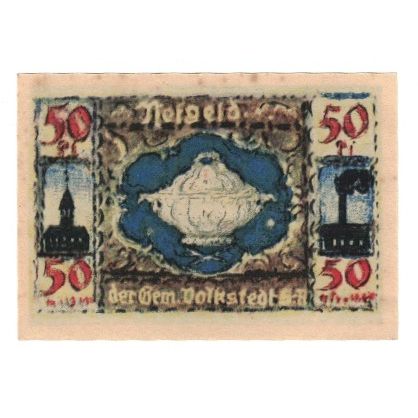 Banknote, Germany, Volkstedt Gemeinde, 50 Pfennig, valeur faciale, 1921