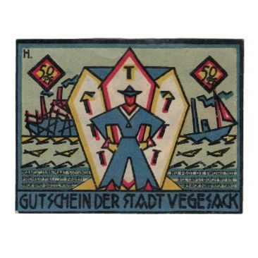 Banknote, Germany, Vegesack Stadt, 50 Pfennig, personnage, 1921, 1921-05-13