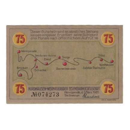 Banconote, Germania, Wernigerode Nordhausen-Wernigeroder Eisenbahngesellschaft