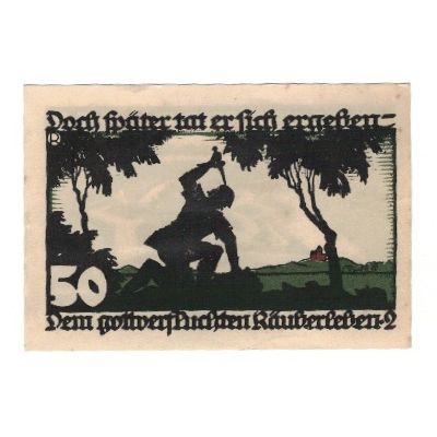 Geldschein, Deutschland, Vechta Stadt, 50 Pfennig, personnage 1, 1922