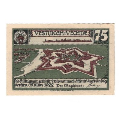 Banknote, Germany, Vechta Stadt, 75 Pfennig, Animal 1, 1922, 1922-03-15