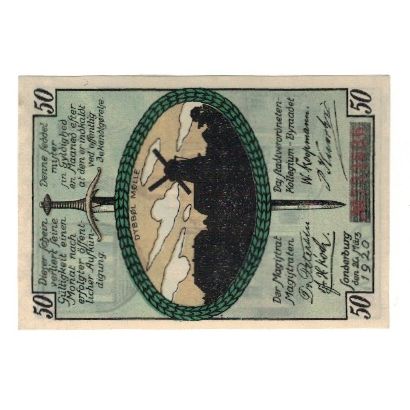 Banknote, Germany, Sonderburg Stadt, 50 Pfennig, Eglise, 1920, 1920-03-20