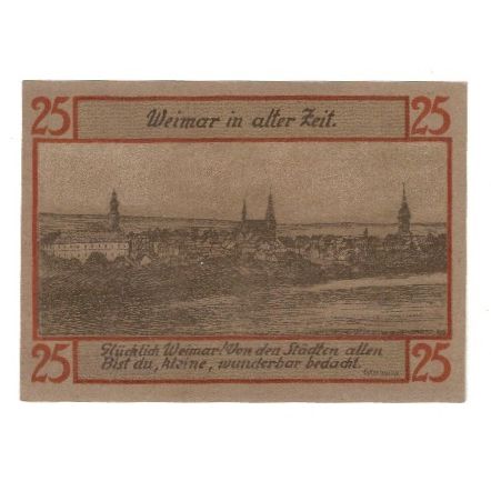 Banknote, Germany, Weimar Stadt, 25 Pfennig, paysage, 1921, 1921-03-01