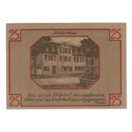 Banknote, Germany, Weimar Stadt, 25 Pfennig, batiment 1, 1921, 1921-03-01