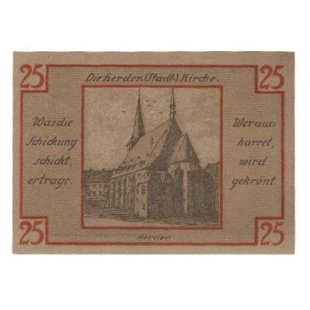 Banknote, Germany, Weimar Stadt, 25 Pfennig, Eglise, 1921, 1921-03-01
