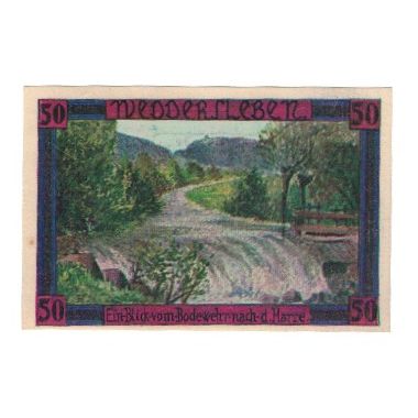 Banknote, Germany, Weddersleben Gemeinde, 50 Pfennig, paysage, 1921, 1921-07-01