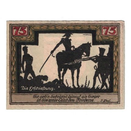 Banknote, Germany, Wesel Stadt, 75 Pfennig, personnage, 1921, AU(55-58)