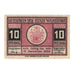Banknote, Germany, Wunstorf Stadt, 10 Pfennig, Batiment, 1922, 1922-12-31