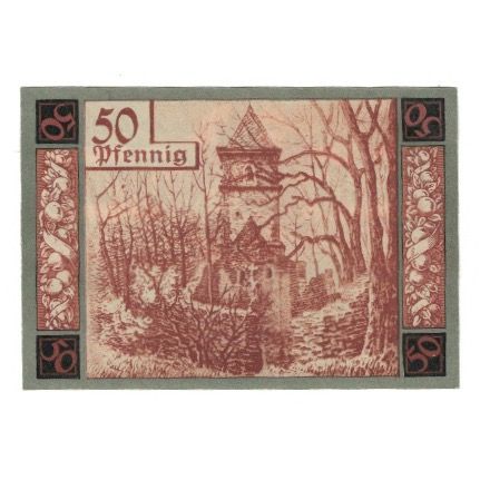 Biljet, Duitsland, Wunsiedel Stadt, 50 Pfennig, Batiment, 1918, 1918-11-11, SUP