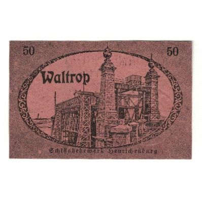 Banknote, Germany, Waltrop Amt, 50 Pfennig, Batiment, 1920, 1920-08-01