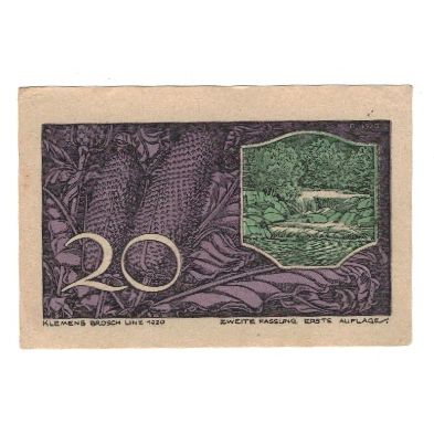 Banknote, Austria, St. Georgen an der Gusen O.Ö. Gemeinde, 20 Heller, valeur