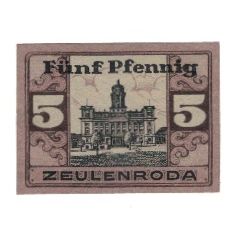 Banknote, Germany, Zeulenroda Stadt, 5 Pfennig, Batiment, 1920, 1920-01-01