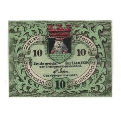 Billete, Alemania, Zeulenroda Stadt, 10 Pfennig, Batiment, 1920, 1920-01-01