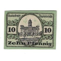 Billete, Alemania, Zeulenroda Stadt, 10 Pfennig, Batiment, 1920, 1920-01-01