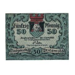 Banknote, Germany, Zeulenroda Stadt, 50 Pfennig, Batiment, 1920, 1920-01-01