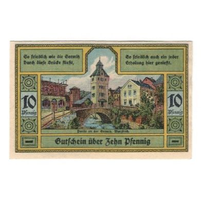 Banknote, Germany, Wurzbach Gemeinde, 10 Pfennig, Batiment, 1921, 1921-07-01