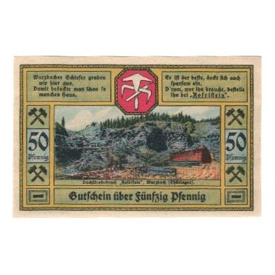 Banknote, Germany, Wurzbach Gemeinde, 50 Pfennig, paysage, 1921, 1921-07-01