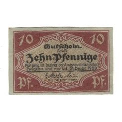 Banknote, Germany, Zwickau Amtshauptmannschaft, 10 Pfennig, paysage, 1920