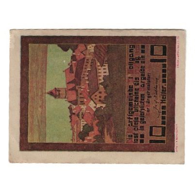 Banconote, Austria, St. Wolfgang O.Ö. Marktgemeinde, 10 Heller, paysage, 1920