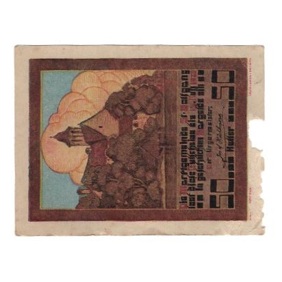 Banconote, Austria, St. Wolfgang O.Ö. Marktgemeinde, 50 Heller, paysage, 1920