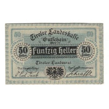 Banconote, Austria, Tiroler Landeskasse Tirol Land, 50 Heller, texte 1, 1920