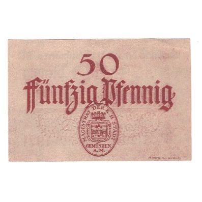 Billet, Allemagne, Gemünden a.M. Stadt, 50 Pfennig, valeur faciale, 1921, SUP