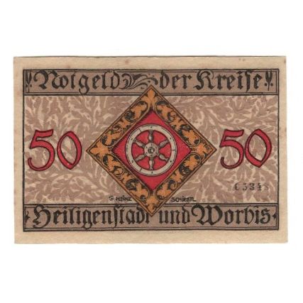 Banknote, Germany, Heiligenstadt und Worbis Kreise, 50 Pfennig, valeur faciale