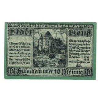 Banknote, Germany, Neuß Stadt, 10 Pfennig, valeur faciale, 1919, 1919-05-01