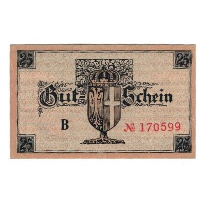 Biljet, Duitsland, Neuß Stadt, 25 Pfennig, valeur faciale, 1919, 1919-05-01
