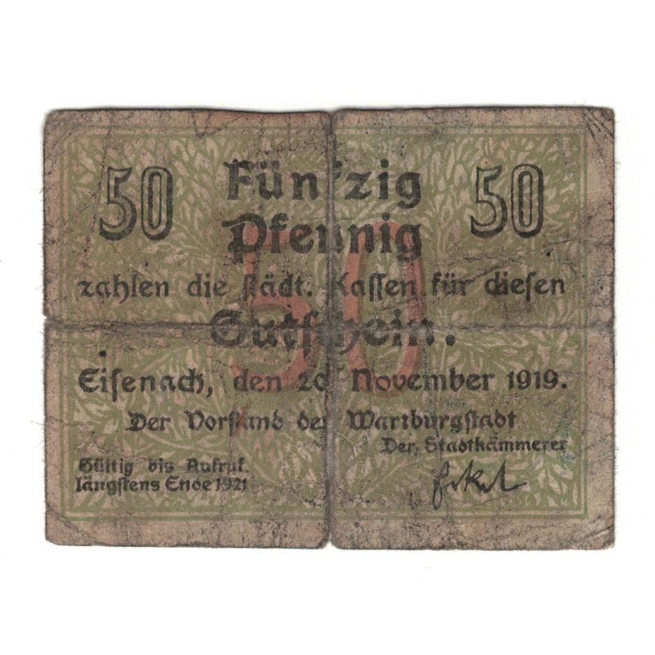 Banknote, Germany, Eisenach Stadt, 50 Pfennig, paysan, 1921, F(12-15)