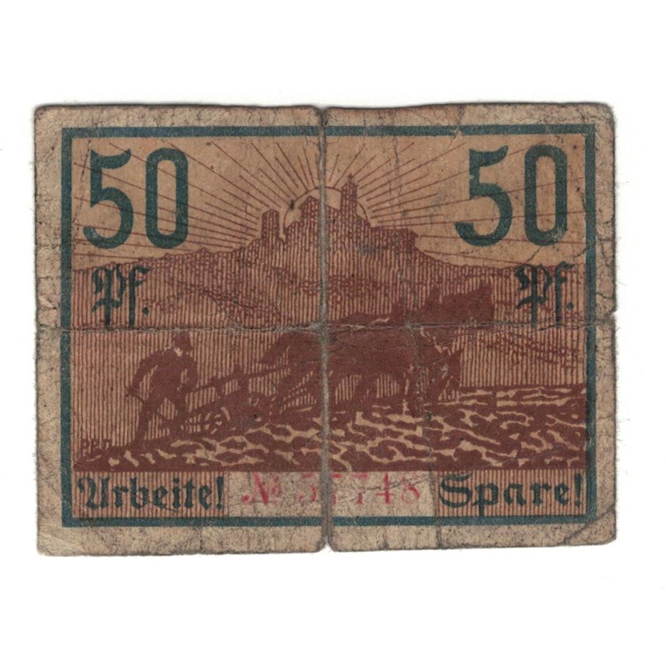 Banknote, Germany, Eisenach Stadt, 50 Pfennig, paysan, 1921, F(12-15)