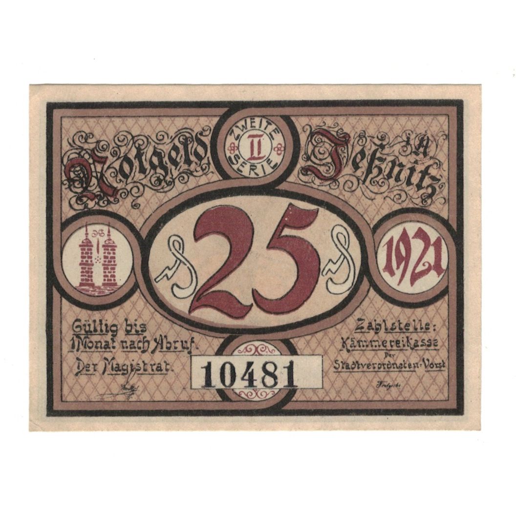 Banknote, Germany, Jessnitz Stadt, 25 Pfennig, cavalier 2, 1921, AU(55-58)