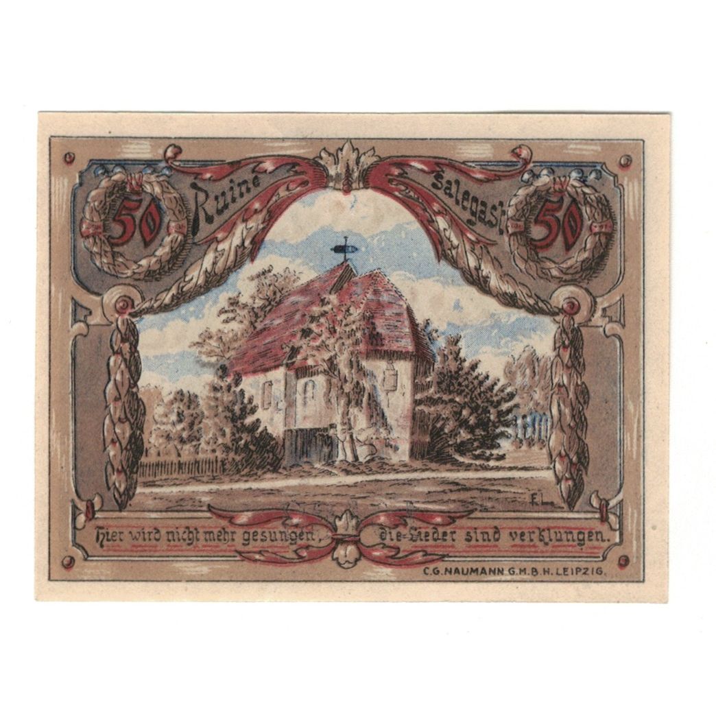 Banknote, Germany, Jessnitz Stadt, 50 Pfennig, batiment 1, 1921, AU(55-58)