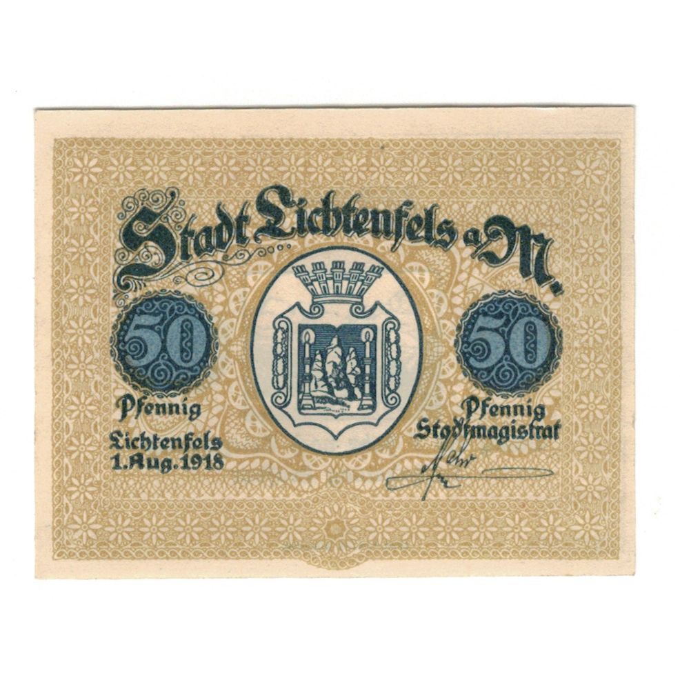 Banknote, Germany, Lichtenfels Stadt, 50 Pfennig, paysage, 1918, 1918-08-01