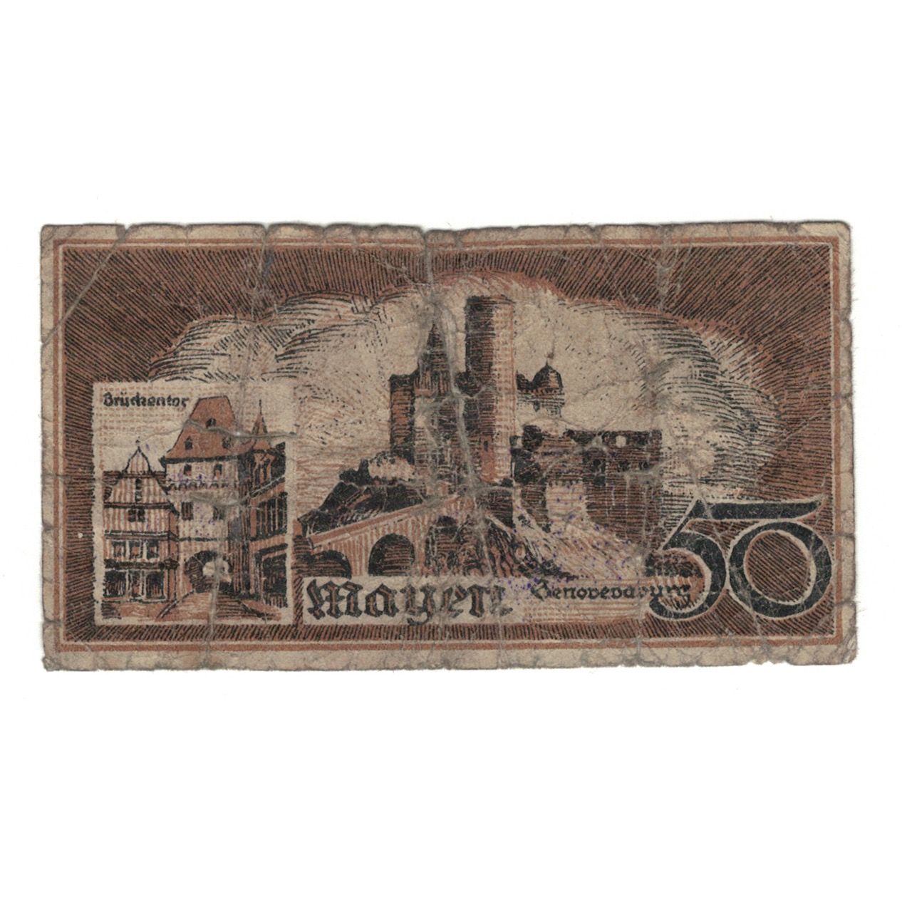 Banknote, Germany, Mayen Stadt, 50 Pfennig, Batiment, 1921, 1921-03-31