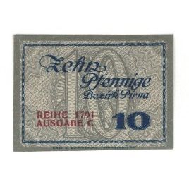 Banknote, Germany, Pirna Amtshauptmannschaft, 10 Pfennig, valeur faciale, 1921