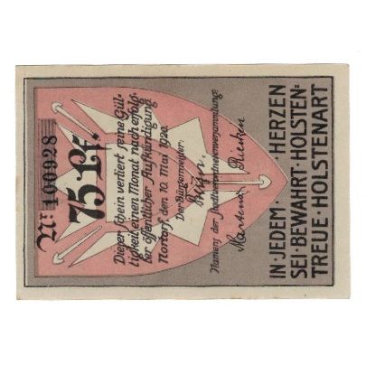 Banknote, Germany, Nortorf Stadt, 75 Pfennig, Eglise, 1920, 1920-05-10