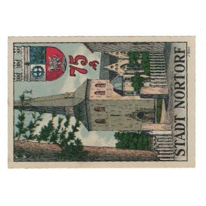 Banknote, Germany, Nortorf Stadt, 75 Pfennig, Eglise, 1920, 1920-05-10