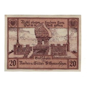 Banknote, Germany, Norder und Süderdithmarschen Kreise, 20 Pfennig, Texte